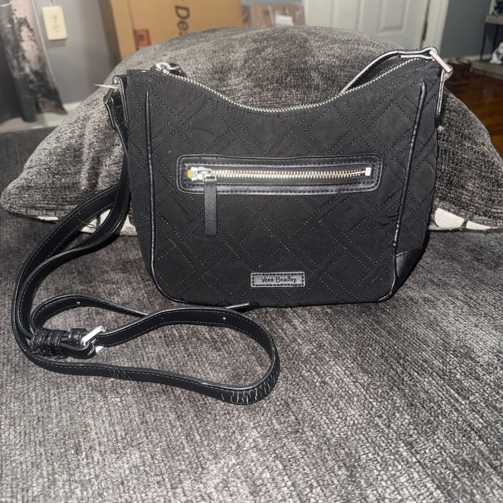 Vera Bradley Mini Vivian Crossbody Black Quilted Lightweight Everyday Bag - Picture 11 of 14
